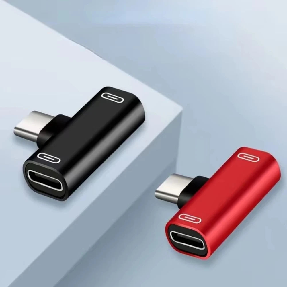(ABDH) 3 in 1 Double Type-C Adapter Type-C Charge Cable Charger Earphone Converter for Smartphones Headphone Adapter Red Peaceful Pleasures Health and Wellness