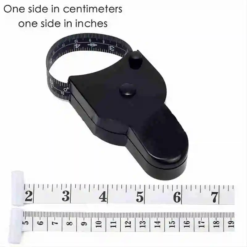 Retractable Body Tape Measure for Fitness & Waist Tracking Body Tape Measure Peaceful Pleasures Health and Wellness black 1.5M