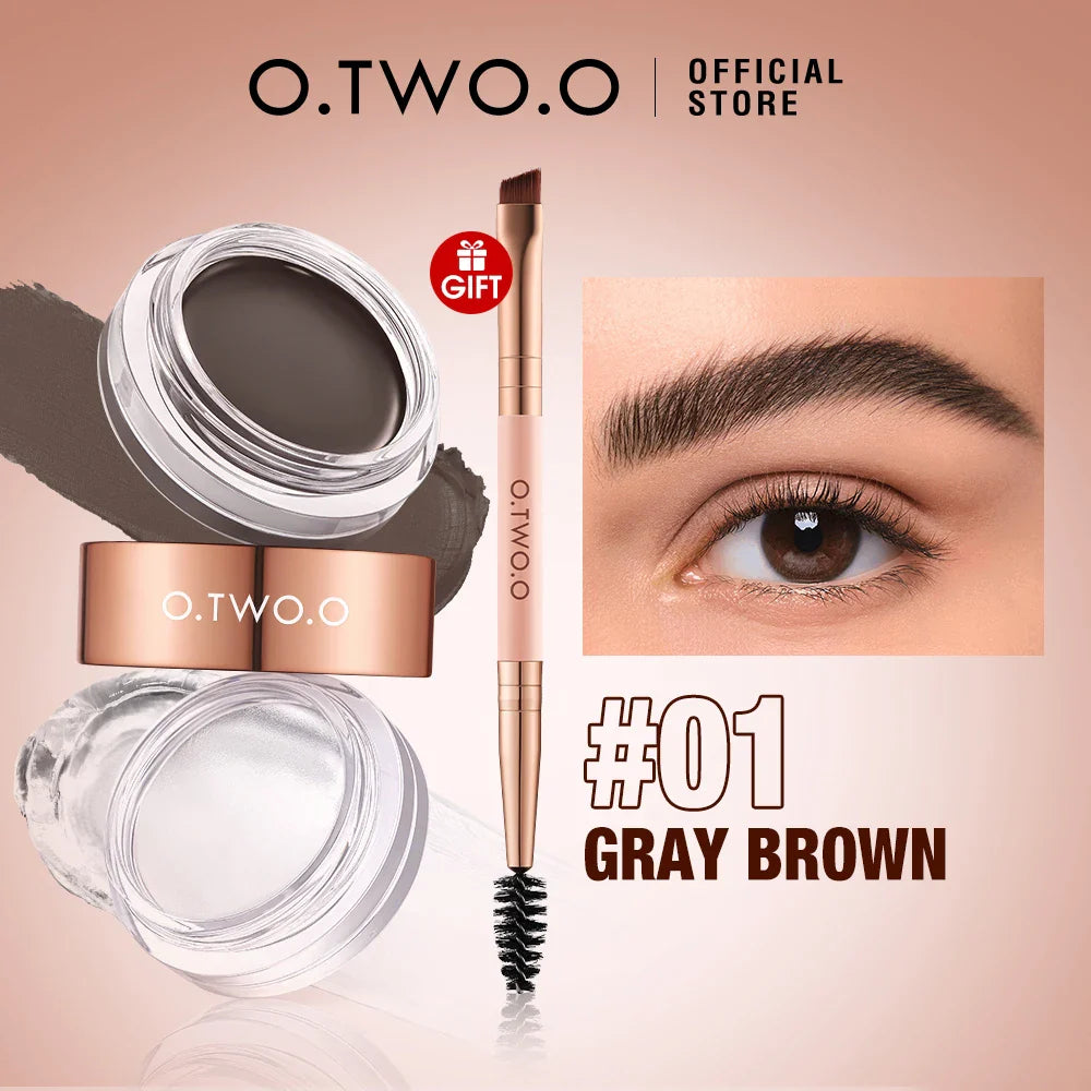 O.TWO.O 2-in-1 Eyebrow Pomade & Brow Gel Wax – Waterproof