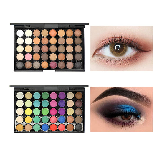 40-Color Glitter & Matte Eyeshadow Palette | Earth Tones Eyeshadow Palette Peaceful Pleasures Health and Wellness