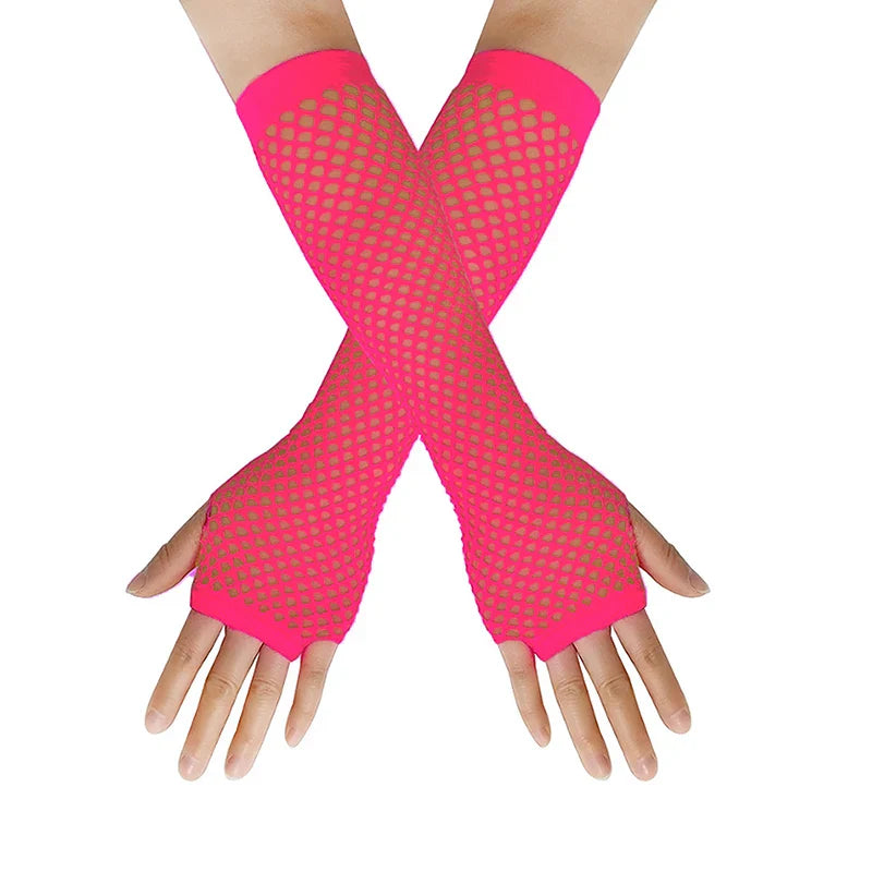 Women's Long Fingerless Fishnet Gloves | Punk Rock Arm Warmers