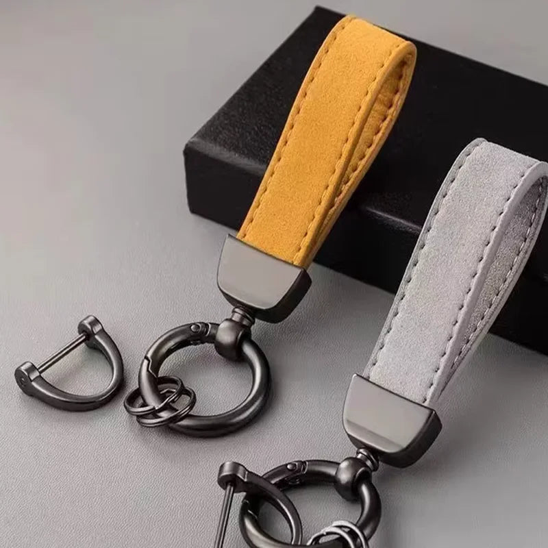 Suede Woven Rope Keychain | Zinc Alloy Car Key Pendant
