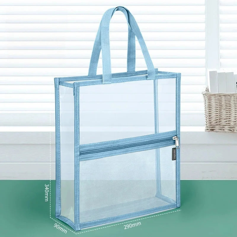 Transparent A4 File Bag – Waterproof Zipper Document Organizer