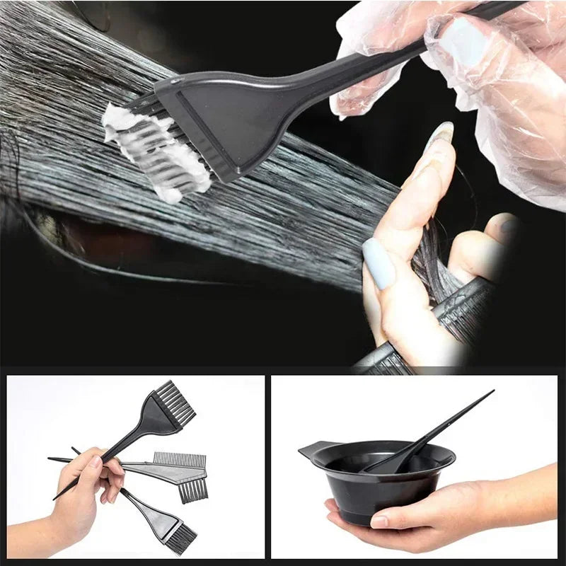 Hair Color Dye Bowl Comb Brushes Tool Kit Hair Dyeing Salon Hairdressing Styling Tint DIY Tool Peaceful Pleasures Health and Wellness