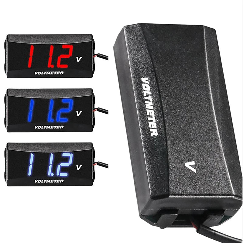 New 1PC Car Audio Gauge LED Display 12V Meter Waterproof Voltage Gauge Meter DC 12-60V Car Digital Voltmeter Peaceful Pleasures Health and Wellness