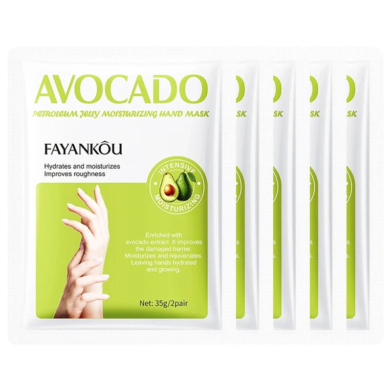 BIOAOUA Avocado Hand Mask – Moisturizing & Anti-Aging (1/3/5 Pairs)