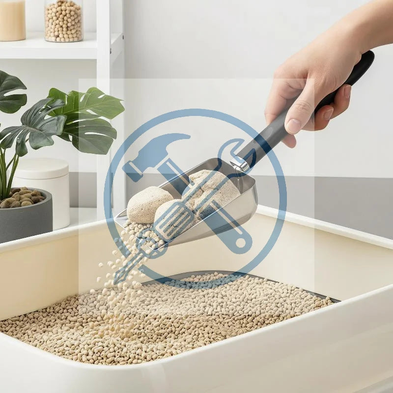 Metal Cat Litter Scoop – Long Handle Deep Sifting Shovel