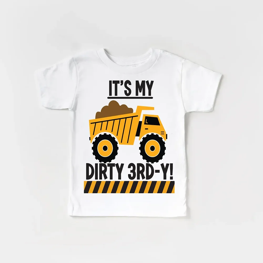 Dirty 3rd Birthday Dump Truck Toddler Shirt | Construction Party