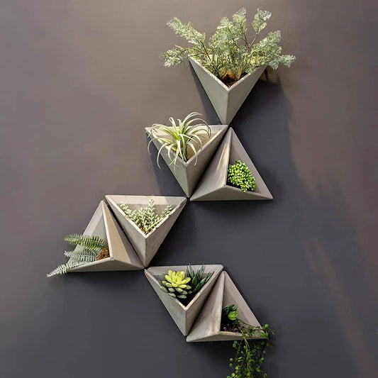 Cement Wall Vase | Modern Ikebana Stem Holder & Home Decor Wall Vase Peaceful Pleasures Health and Wellness