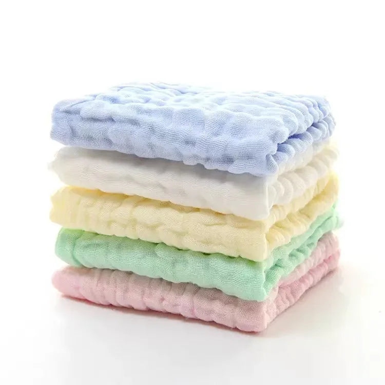 5-Pack Baby Muslin Washcloths | 6-Layer Soft Cotton Gauze Towels