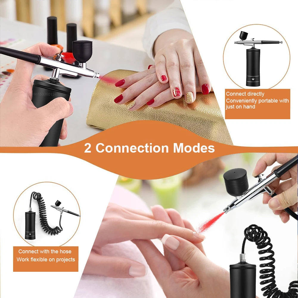 Airbrush with Compressor Airbrush Spray Gun for Paint Painting Modeling Crafts Nail Art Cake Portable Wireless Spray Gun Kit Peaceful Pleasures Health and Wellness