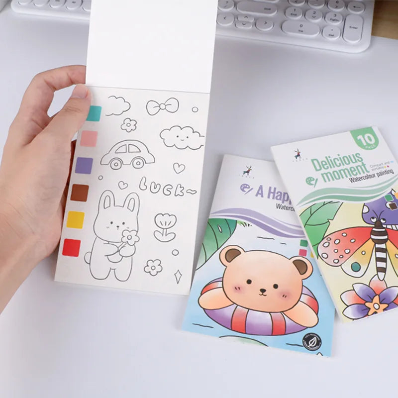 Kids Paint Coloring Book Pigments Watercolor Doodle Art Supplies