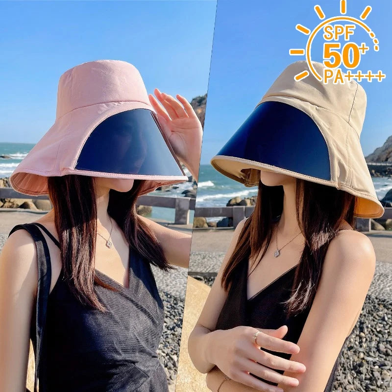 Full Face Coverage Bucket Hat – Women's Wide Brim Sun Hat