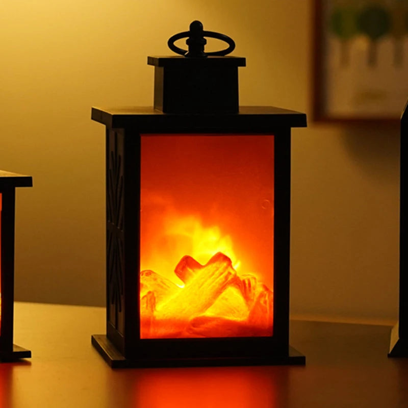 LED Flame Effect Fireplace Lamp – Retro Night Light Decor