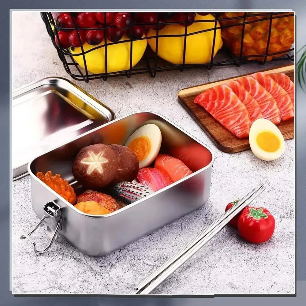 Stainless Steel Bento Box Metal Lunch Box Food Storage Containers with Lockable Clips Lunch Snack Boxes for Work,School Peaceful Pleasures Health and Wellness