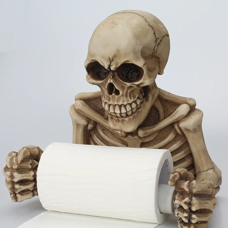 Skull Toilet Paper Holder Creative Wall Mounted Waterproof Rack Bathroom For Halloween Decoration Peaceful Pleasures Health and Wellness