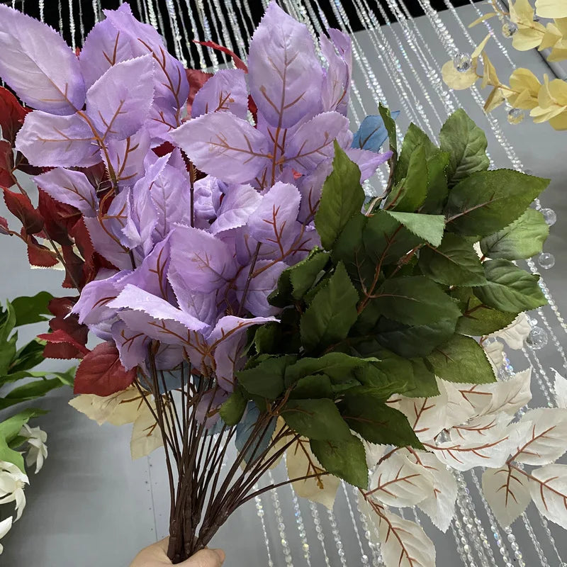 Silk Rose Leaf Artificial Plant Stems | Set of 4 | 57cm