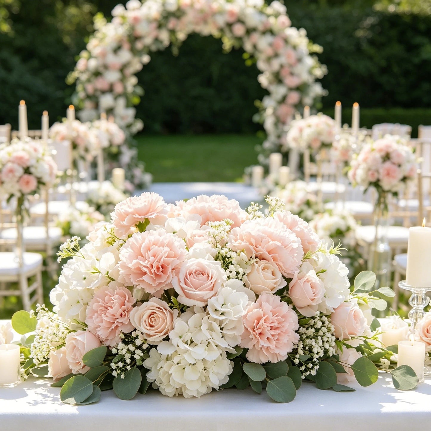 Artificial Silk Carnation Rose Bouquet | Wedding & Home Decor