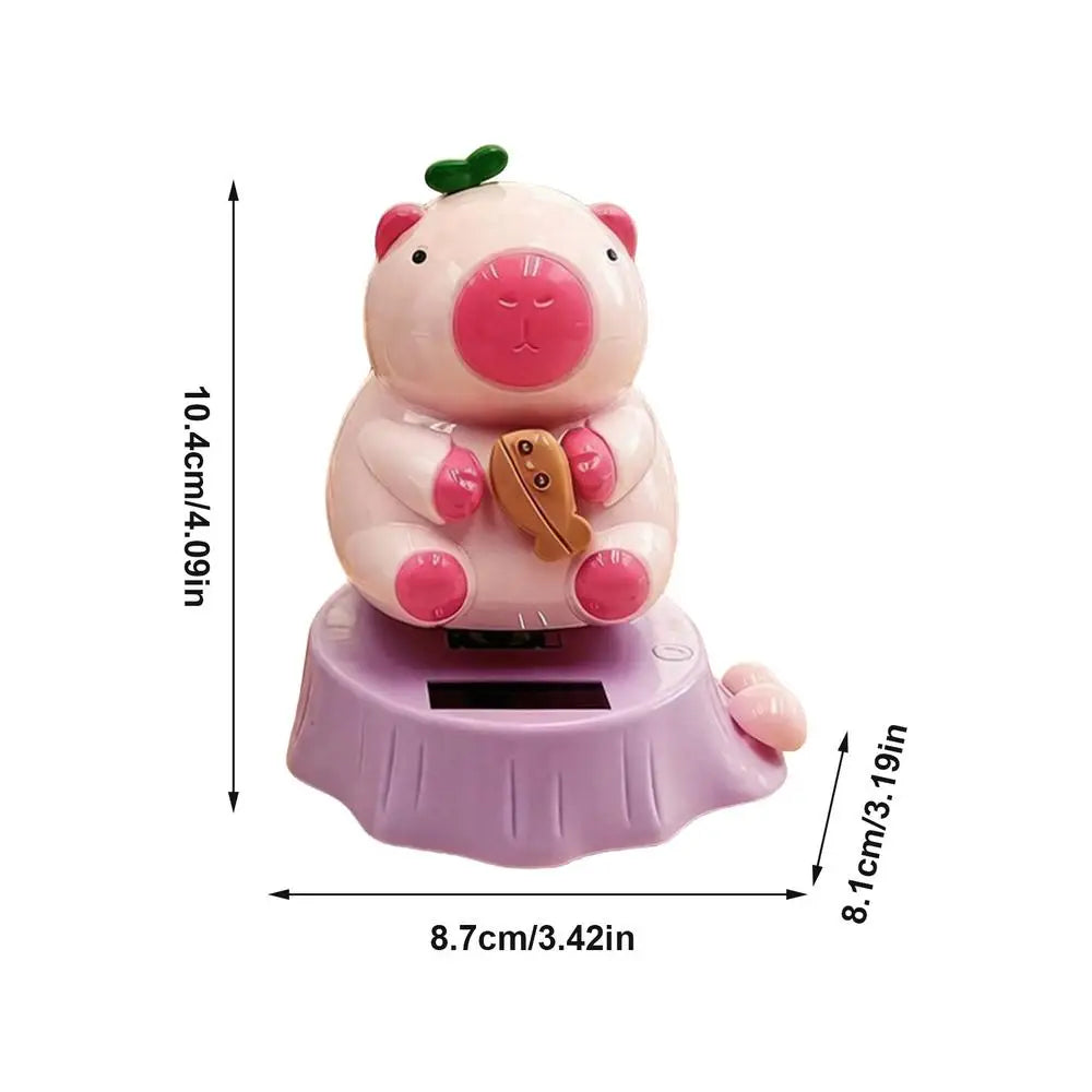 Solar Swinging Capybara Dashboard Figurine | Car & Desk Decor