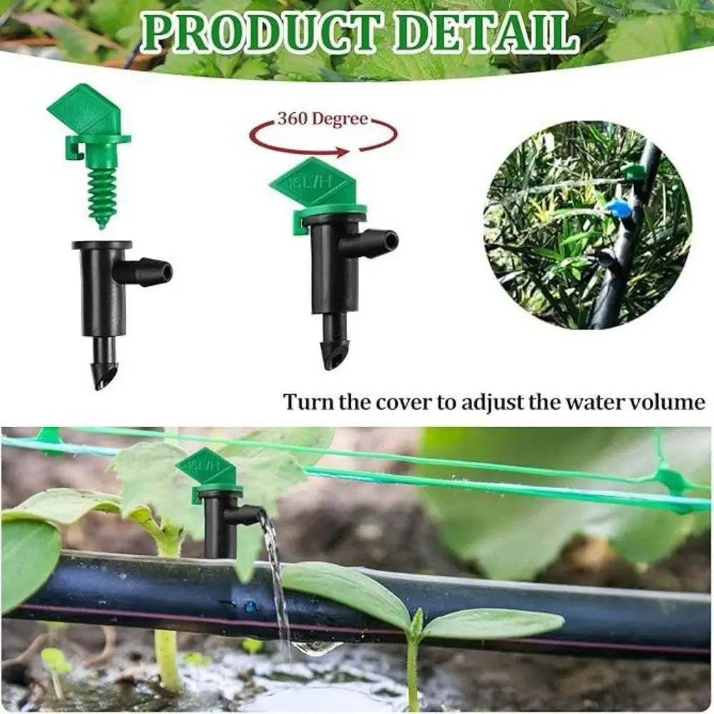 Adjustable Garden Drip Emitters 4/8/16 L/H – 50-Pack