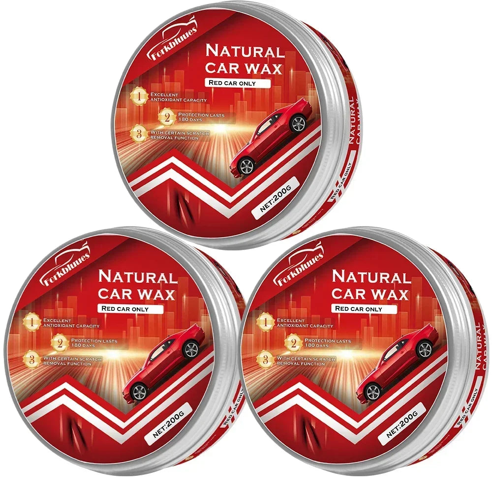 Red Color Car Wax Crystal Plating Set Hard Auto Wax Paint Care Coating Tiny Scratch Repair Car Polisher with Sponge Peaceful Pleasures Health and Wellness