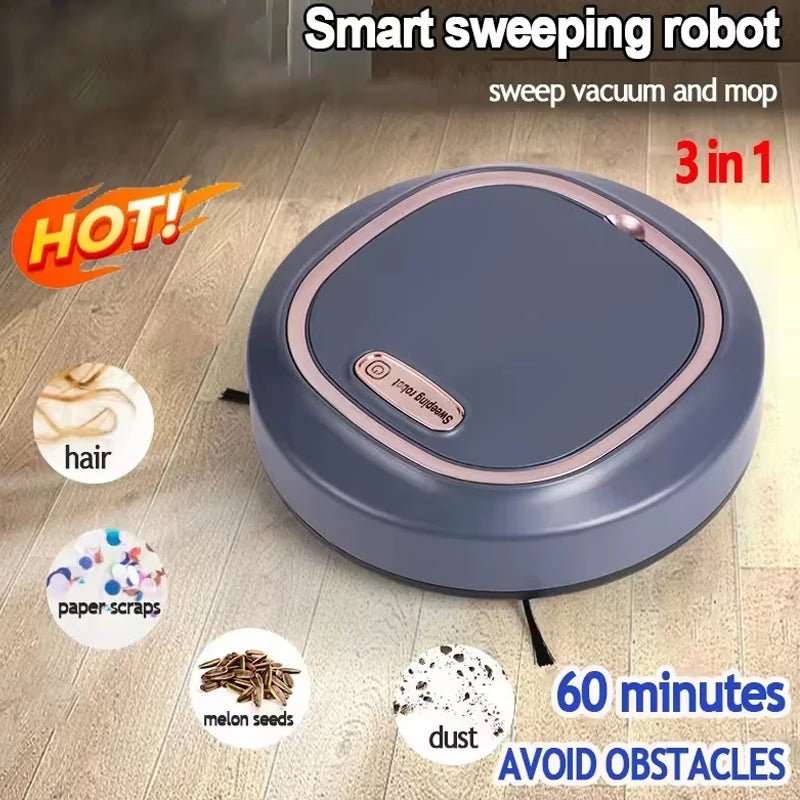 Automatic Sweeping Robot Home Sweeper Lazy Person Intelligent 3-in-1 Sweeping Machine USB Rechargeable Vacuum Cleaner Peaceful Pleasures Health and Wellness