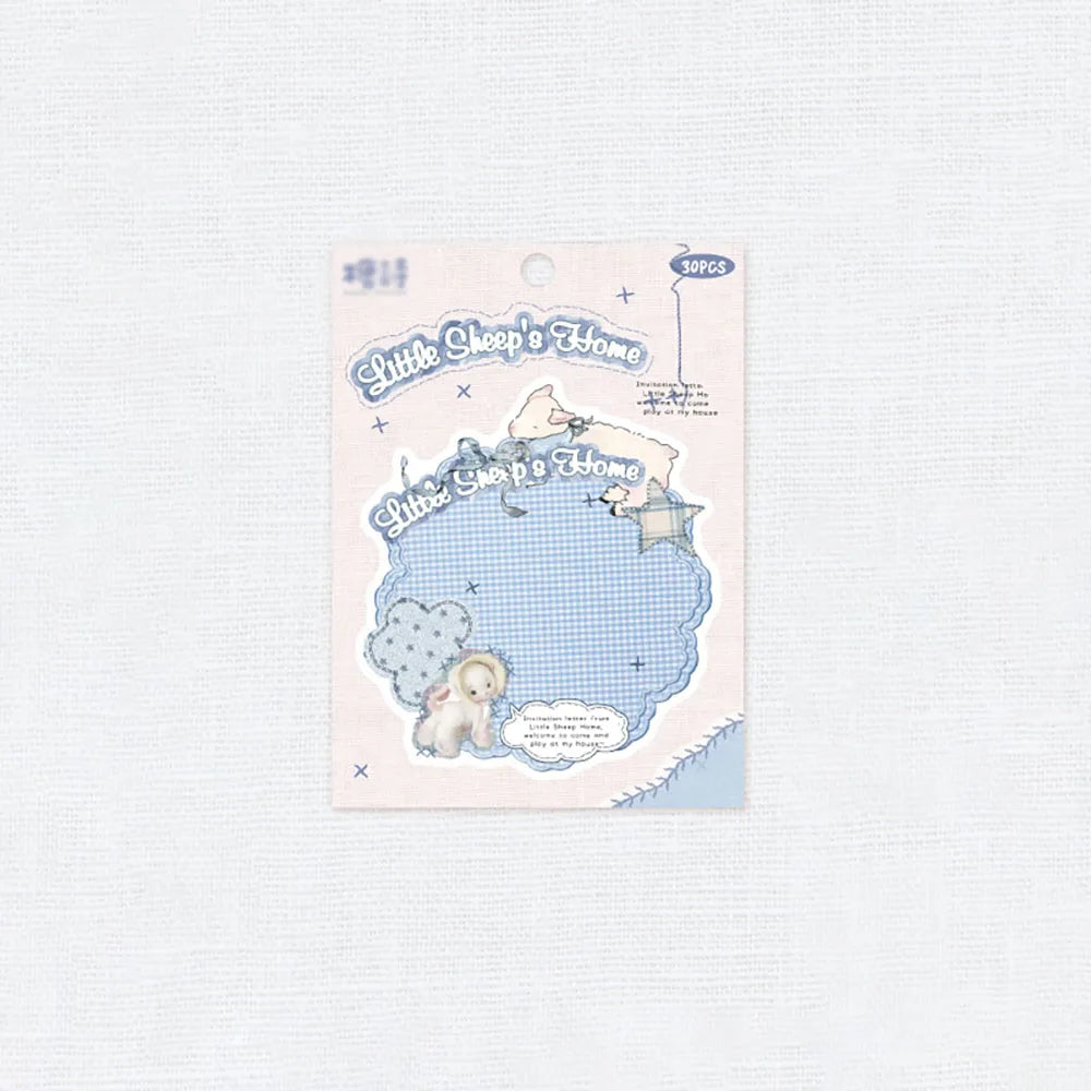 30 Retro Colored Patchwork Student Memo Message Paper Sticky Notes