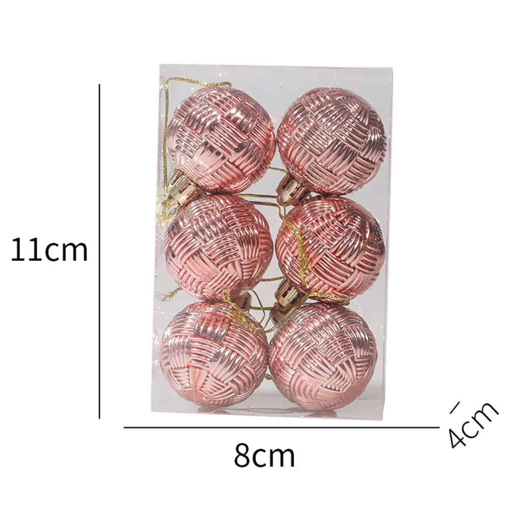 6-Pack Shatterproof Christmas Ball Ornaments – Mixed Baubles