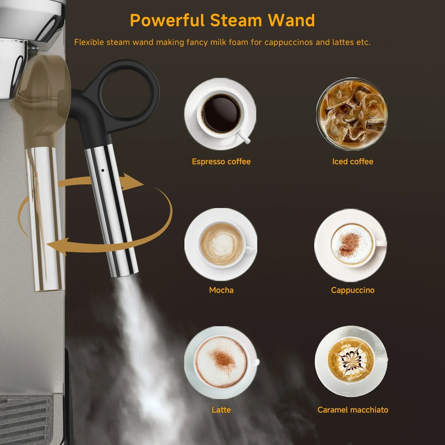BioloMix 20 Bar Semi-Auto Espresso Machine with Steam Frother – 1350W Coffee Machine Peaceful Pleasures Health and Wellness