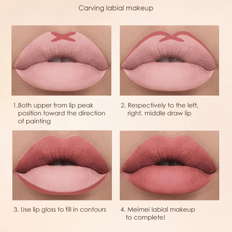 12 Piece Lip Liner and Lip Gloss Set Non-Sticky Matte Lip Liner Lip Gloss Set Moisturizing glossy, long-lasting non-removal Gift Peaceful Pleasures Health and Wellness