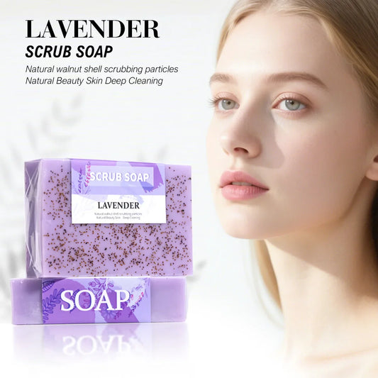 Lavender Essential Oil Handmade Exfoliating Scrub Soap Bar Exfoliating Scrub Soap Oasis Select 60g