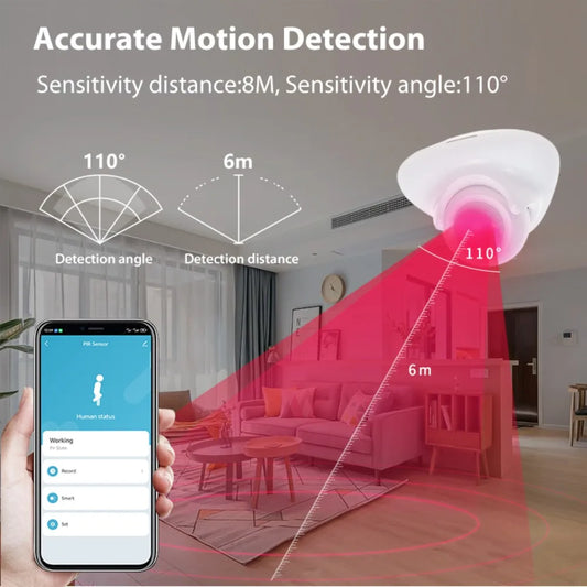 New Zigbee Mini PIR Motion Sensor Option Bright Light Vibration Detector Passive Infrared Security Burglar Alarm Detection Peaceful Pleasures Health and Wellness