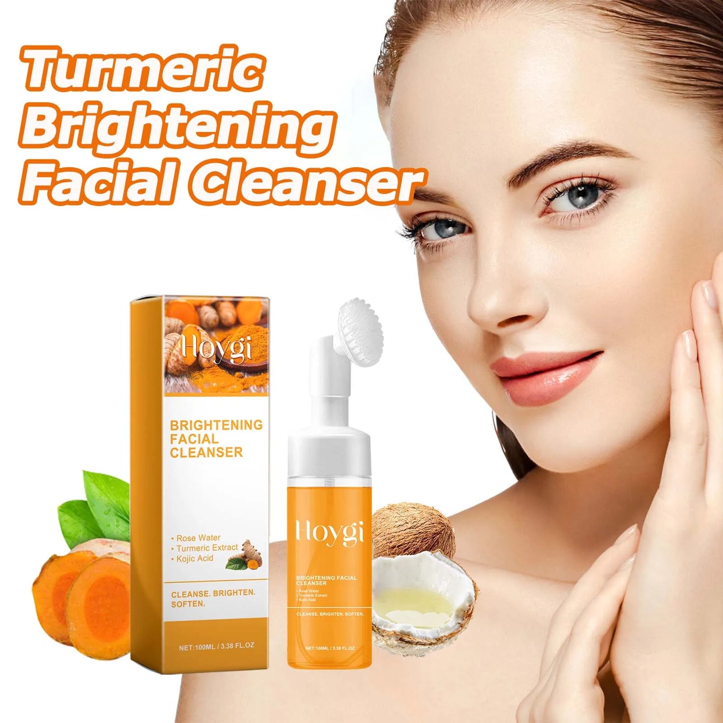 Turmeric & Kojic Acid Foaming Face Cleanser – Acne & Brightening