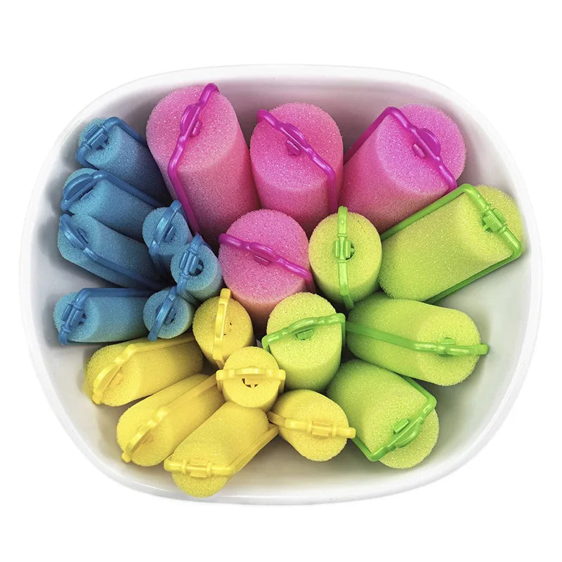 10/12/14/8/6pcs Sponge Hair Curler Foam Rollers Hair Styling Tools DIY Pink/Yellow Curling Easy Tool Hair Accessories Peaceful Pleasures Health and Wellness