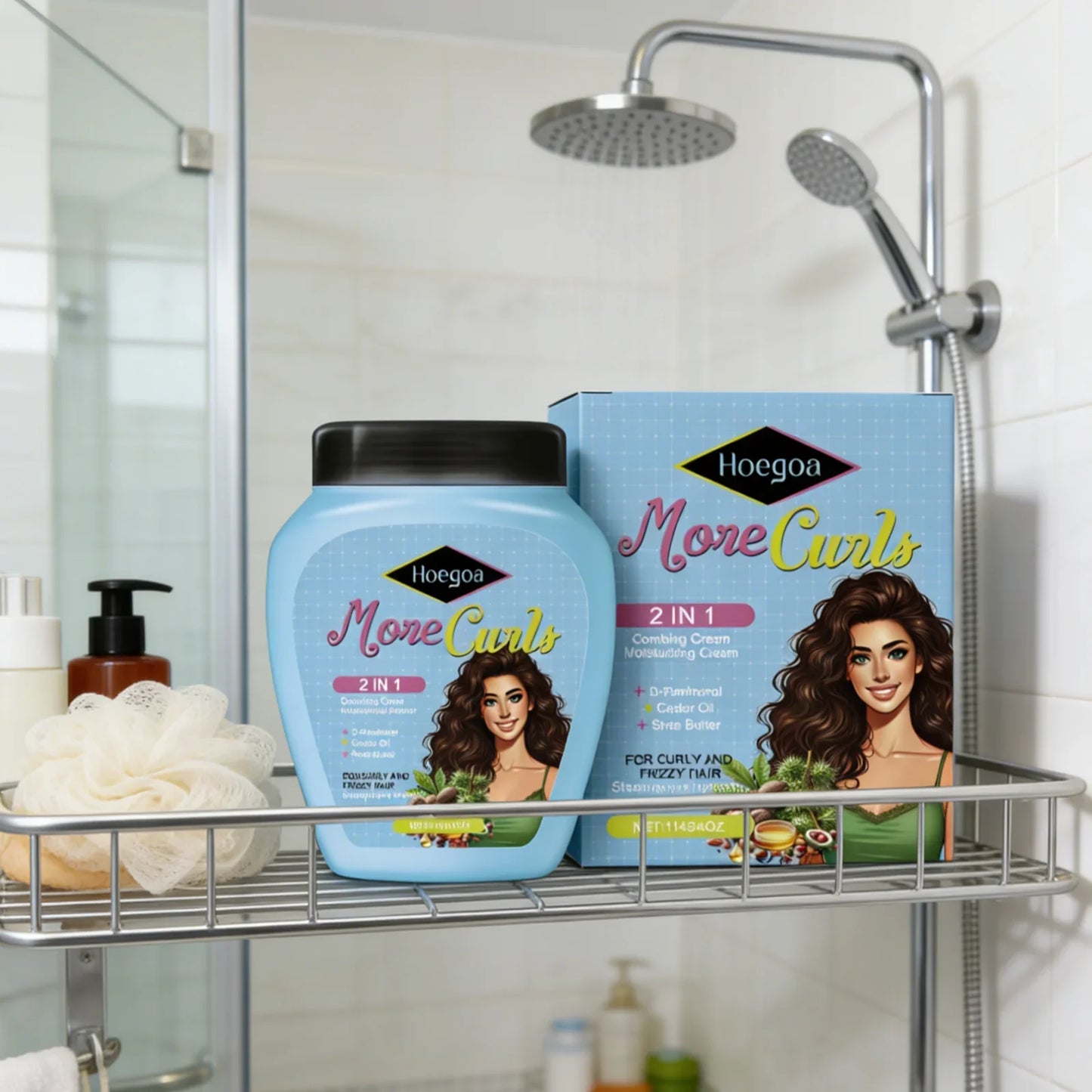 Hoegoa 2-in-1 Combing Cream – Anti-Frizz & Shine 114g