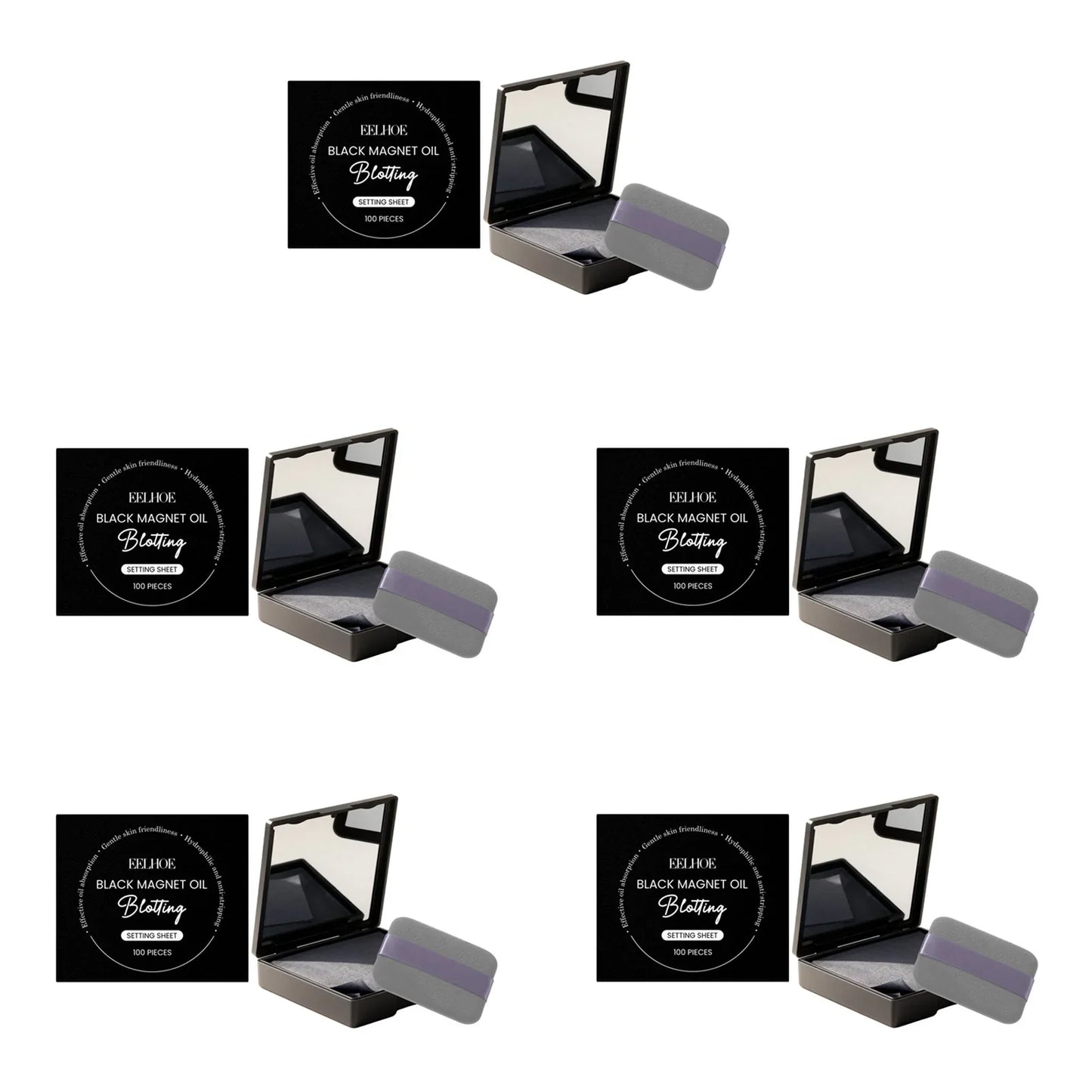 Eelhoe Oil Blotting Sheets 100 Pack – Shine Control with Mirror