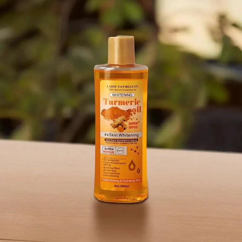 1/2PCS 200ml Turmeric Essential Oil Ginger Deep Hydration Moisturizer Nourishing Smoothing Face Serum Oil Moisturizer Skin Care Peaceful Pleasures Health and Wellness