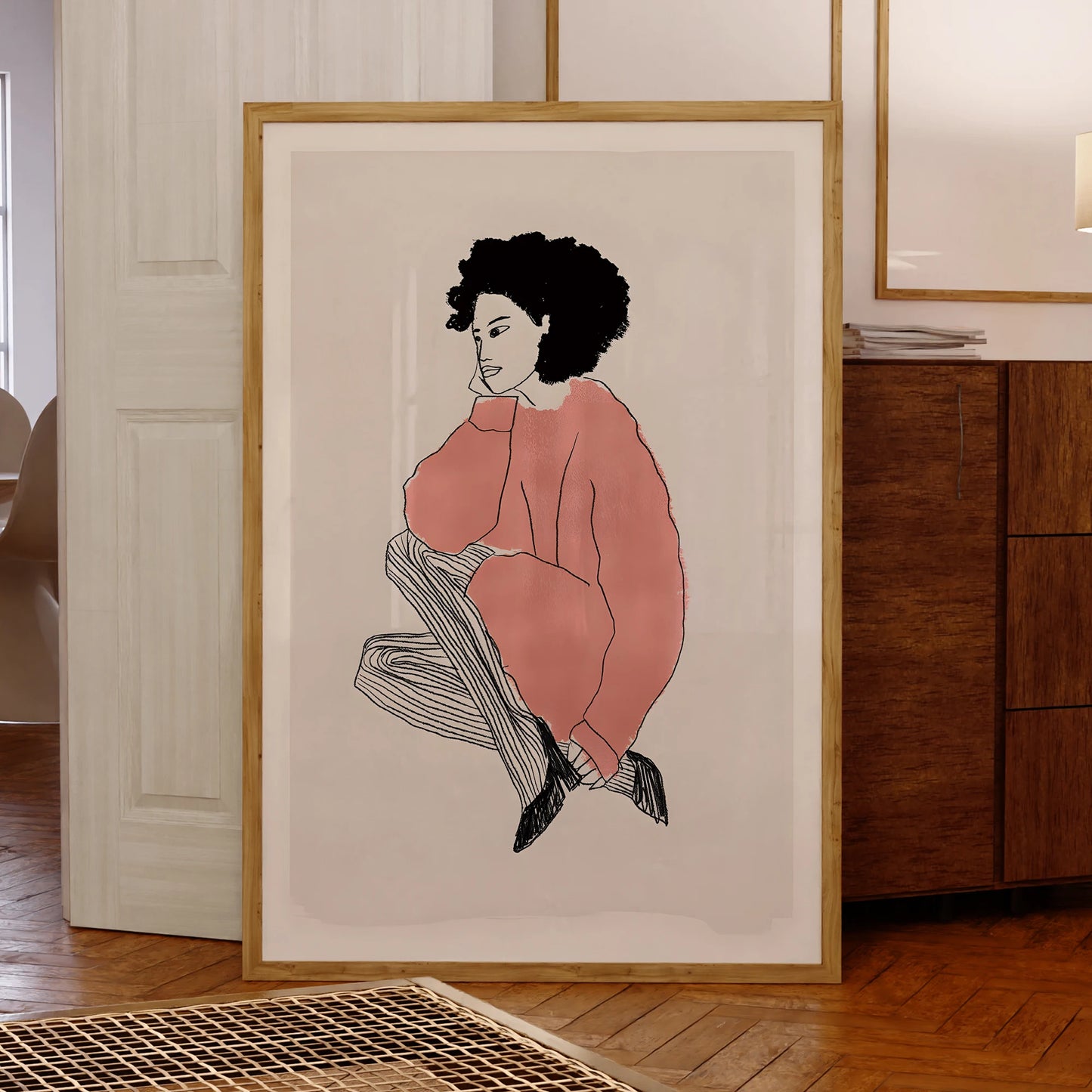 Modern Abstract Fashion Girl Canvas Wall Art Print | Home Decor