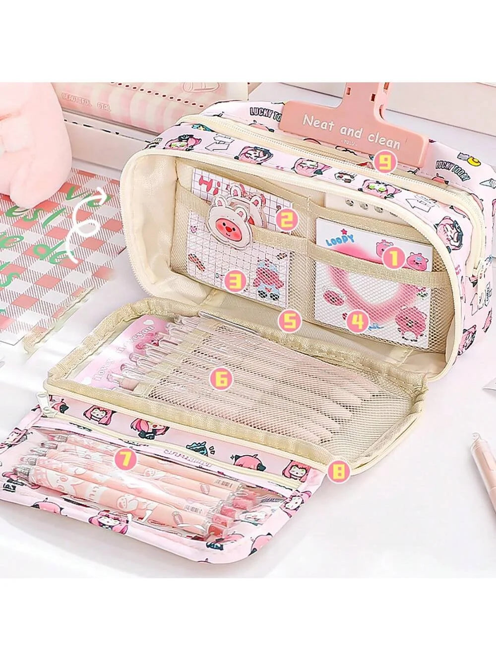 Bview Art Stylish Large Capacity Pencil Case School Cute Design Pouch
