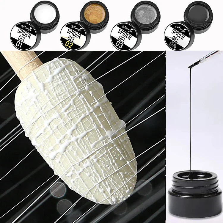 Nail Art Line Drawing Gel Set – Black & White Carving Polish