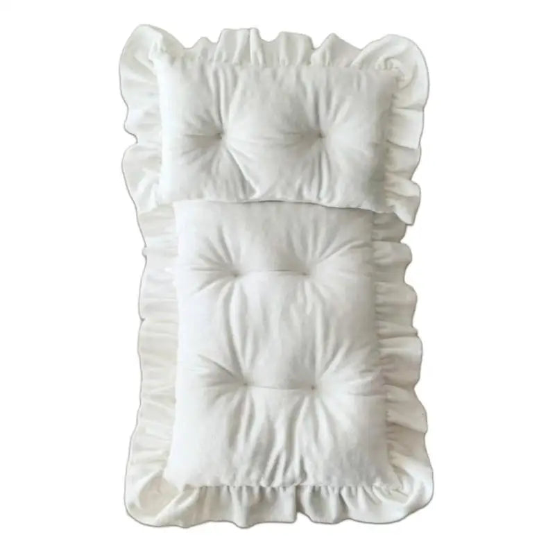 Newborn Photography Mattress & Pillow Set | Soft Cotton Props