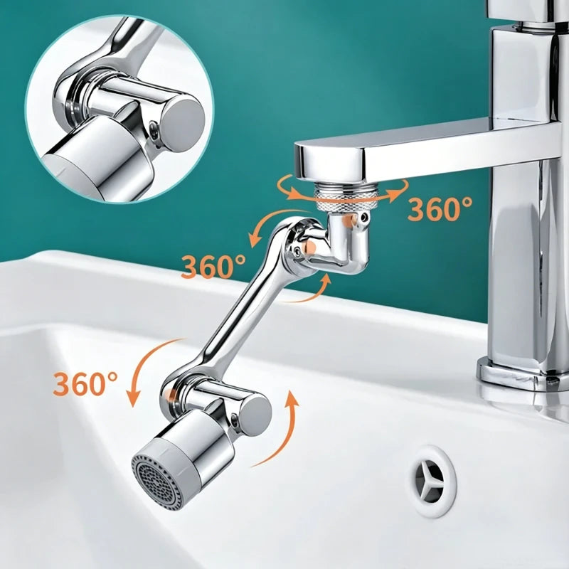 Rotatable Multifunctional Extension Faucet Aerator Kitchen Sink Faucet Extender Adapter Bathroom Tap Swivel Robotic Arm Sink Fit Peaceful Pleasures Health and Wellness
