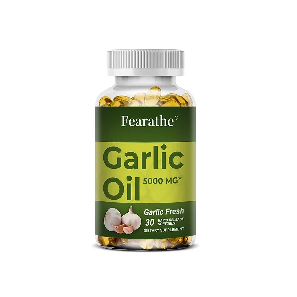 Premium Garlic Fresh 5000mg, Garlic Oil Dietary Supplement for Heart Health and Circulation Support with Antioxidant, NON-GMO Peaceful Pleasures Health and Wellness 30 count-1 bottle