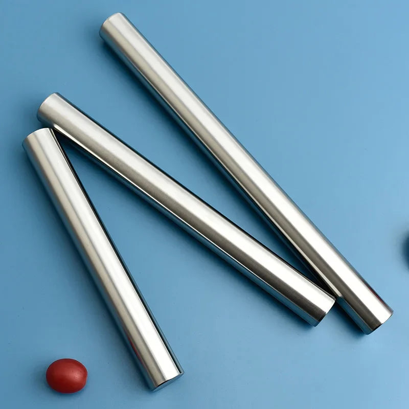 Stainless Steel Embossed Rolling Pin | 3 Sizes – Patterned Dough Roller for Pizza, Pastry & Cookies