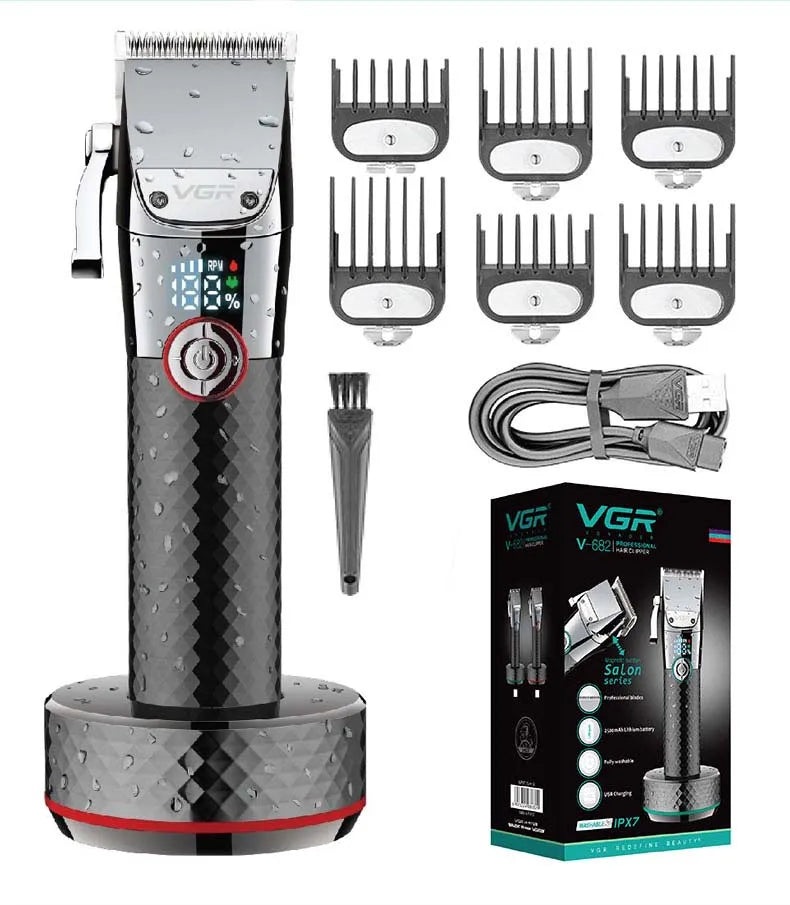 VGR Long Life Hair Trimmer Powerful Power Hair Trimmer Set for Men with Base series hair trimmer Peaceful Pleasures Health and Wellness 682 red