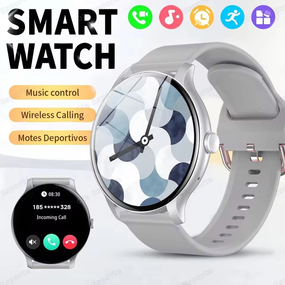 Smart Watch Women Men Full Touch Screen Bluetooth Call Smartwatch Waterproof Sports Fitness Tracker Watches for Android iOS New Peaceful Pleasures Health and Wellness Silver