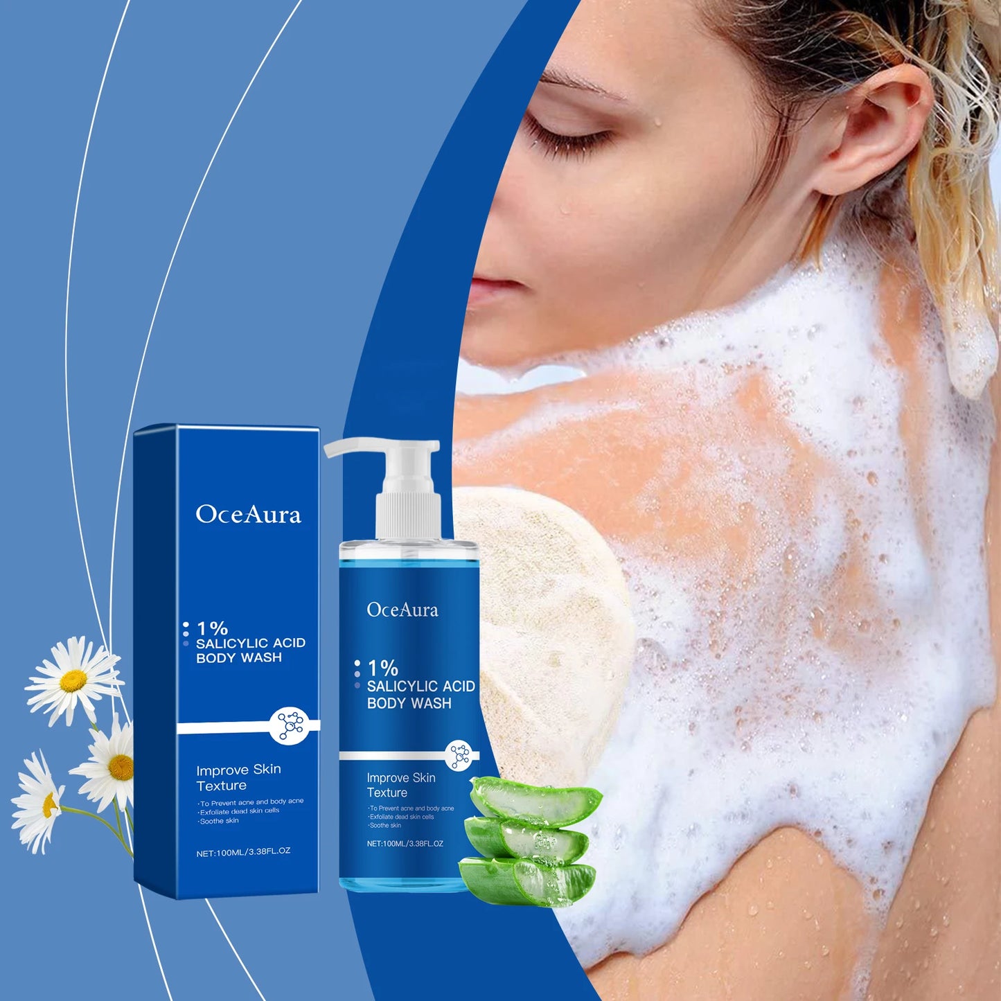 OceAura Salicylic Acid Body Wash – Exfoliate & Clear Skin