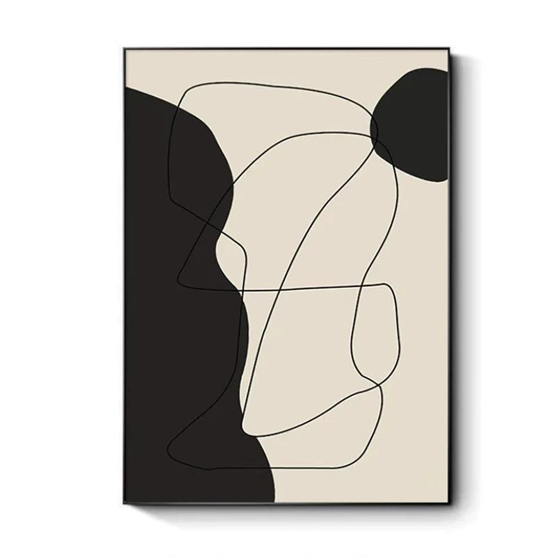 Hand-painted Large-scale Minimalist Modern Mural Art on Black and White Abstract Canvas, Living Room Art, Acrylic Oil Painting Peaceful Pleasures Health and Wellness