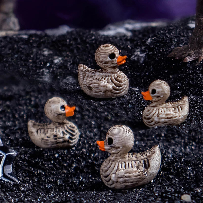 5-Pack Halloween Resin Duck Miniatures | Spooky Mini Figurines