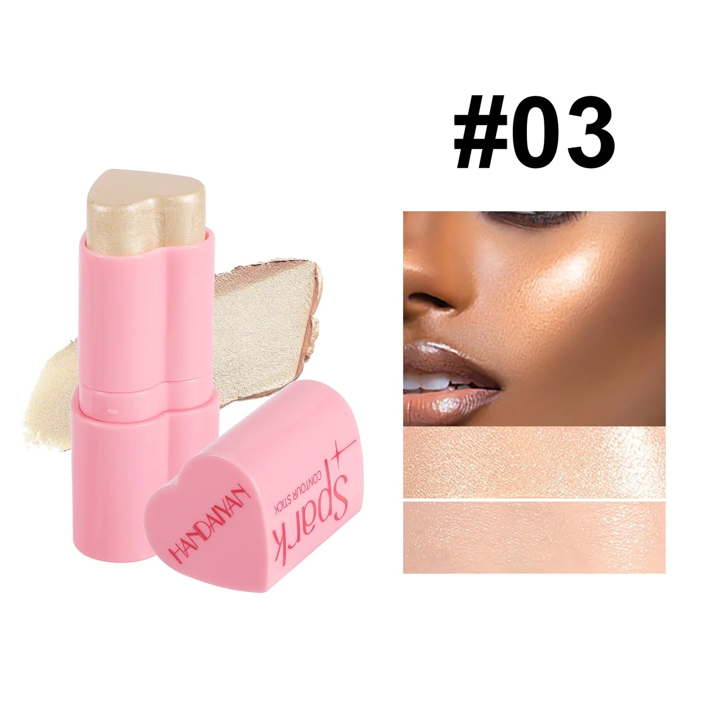Handaiyan 3-in-1 Blush Highlighter Contour Stick – 8 Colors